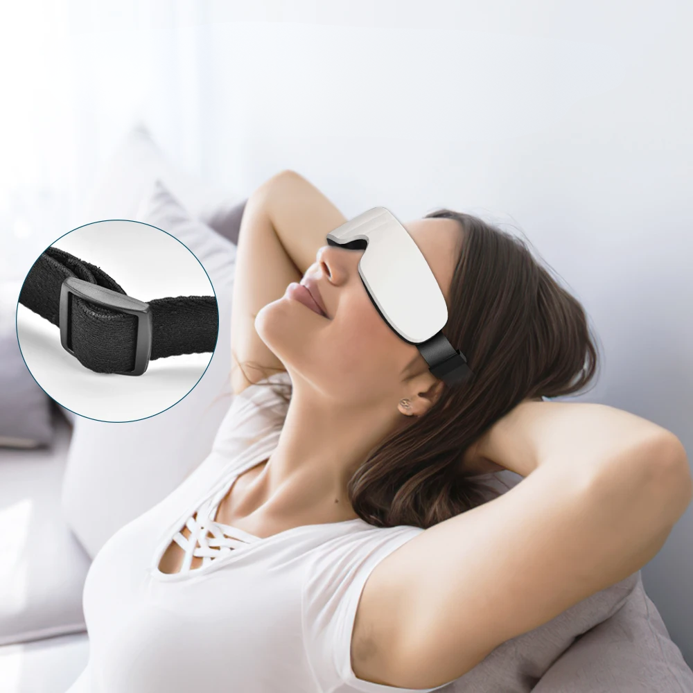 VisionRelax masseur oculaire ergonomique avec technologie de pression d'air et Bluetooth pour soulagement des yeux fatigués et amélioration du sommeil