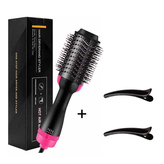 AirGlam sèche-cheveux brosse 2-en-1 avec technologie air chaud, revêtement céramique et design ergonomique plus pinces.