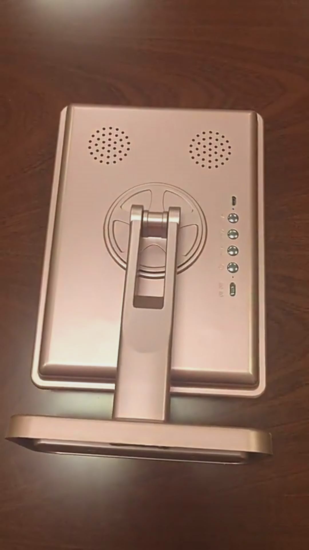 Miroir de maquillage tactile avec 20 LED, haut-parleur Bluetooth et loupe grossissante x10 vue arrière.